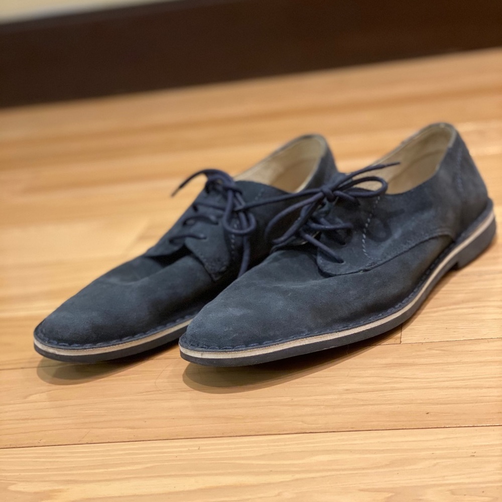 Barneys New York Navy Oxfords dress shoes